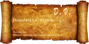Duschnitz Vince névjegykártya